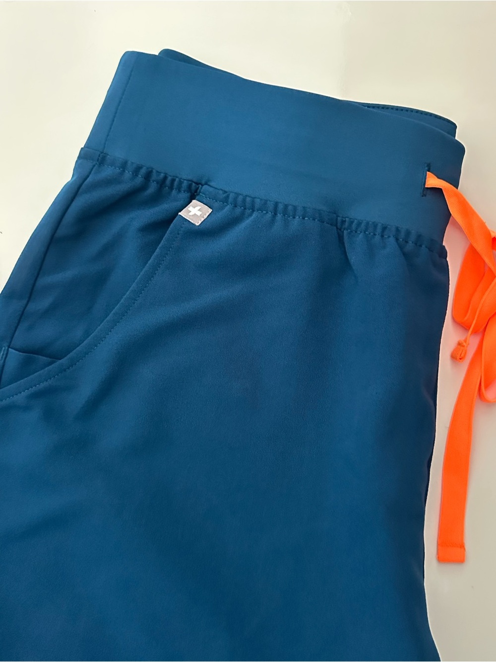 Figs Teal Jogger Pants with Orange Drawstring - Picture 3 of 11